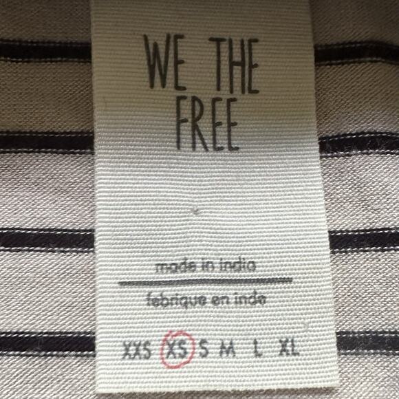 Free People Boho Mock Neck Embroidered Sleeveless Striped High Low XS Tank Top - Picture 5 of 6